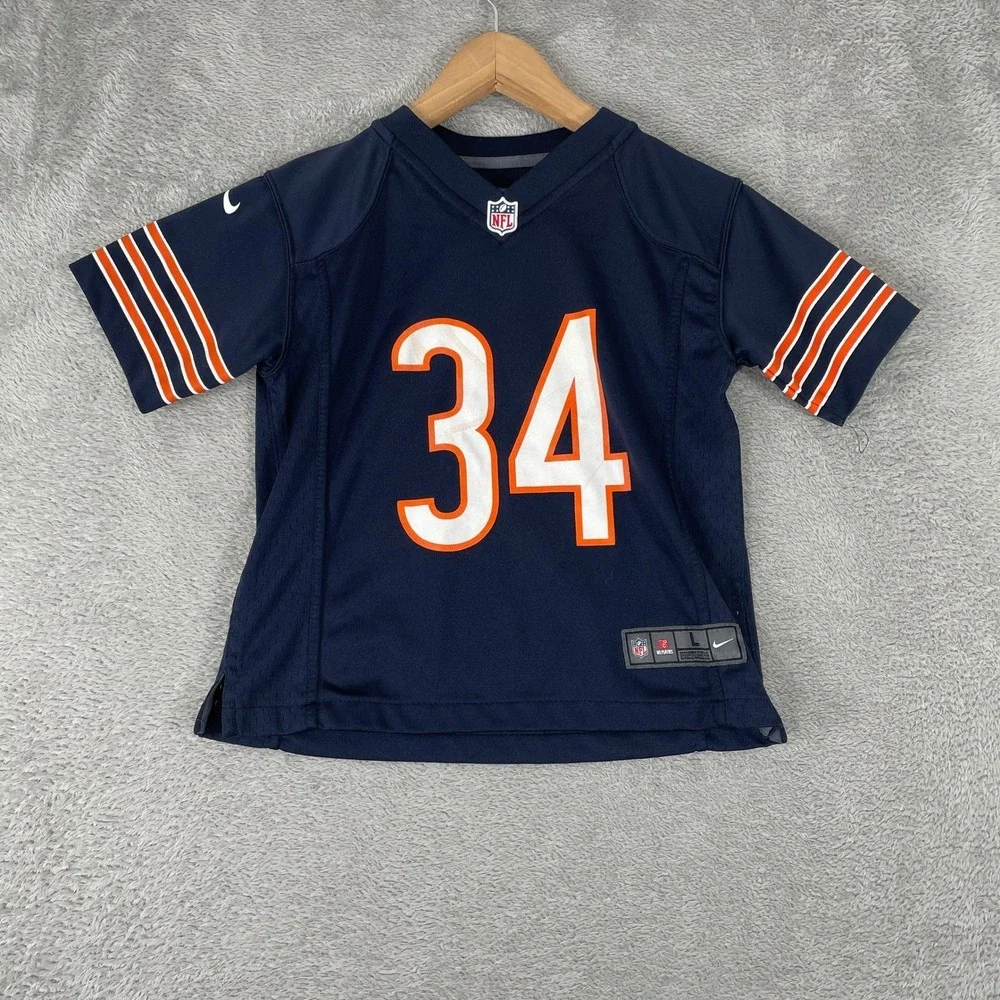 Nike Walter Payton Chicago Bears Jersey Kids Large Navy Blue NFL On Field 34